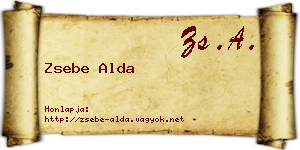 Zsebe Alda névjegykártya